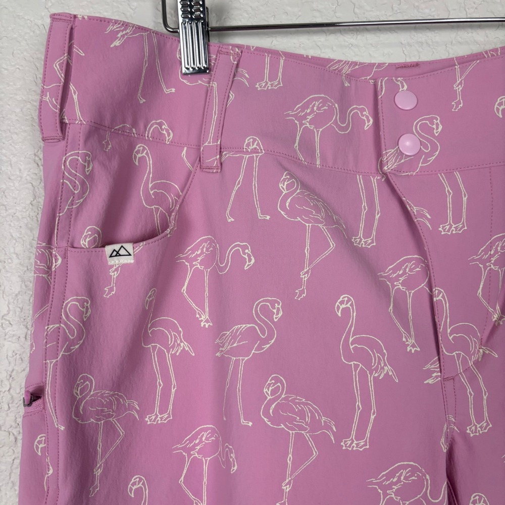 Wild Rye Women's Shorts SZ 12 Pink Flamingo Print Golf Bike Active‎ NEW - Picture 3 of 14